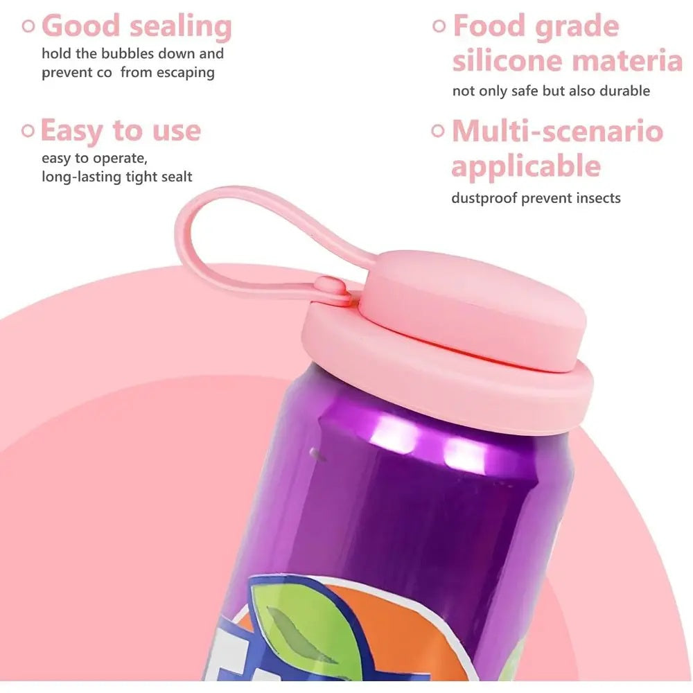 FreshSeal™ Silicone Can Lid Cover With Straw